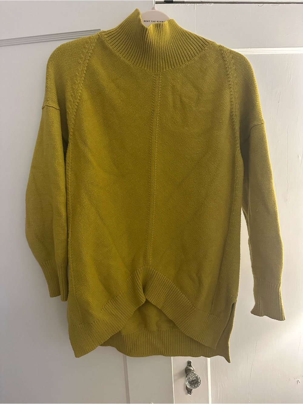 Anthropologie Mustard Olive Mock Neck Sweater